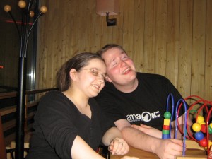 Harald and Lydia at the karaoke bar